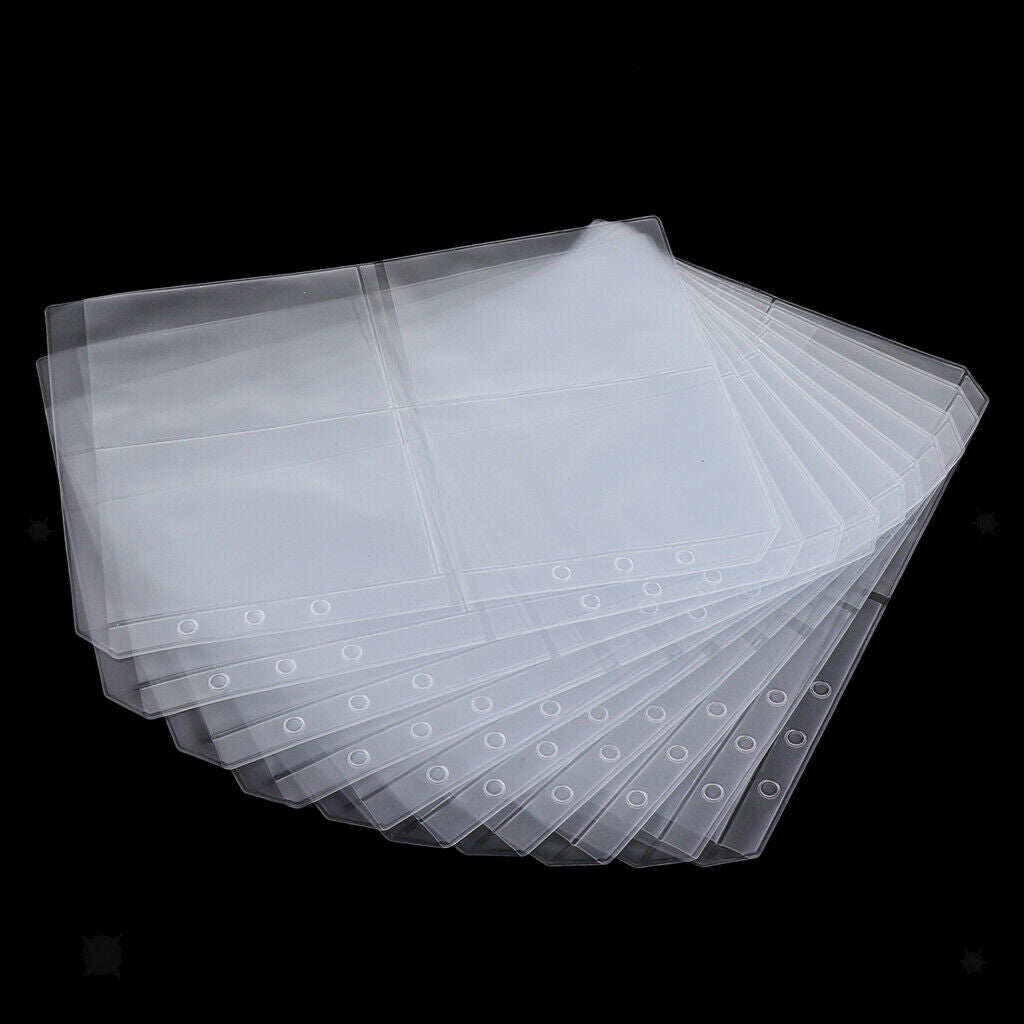 10 Binder Pocket A5 6-Ring Document  Notebook Binder Loose Leaf Bags Four