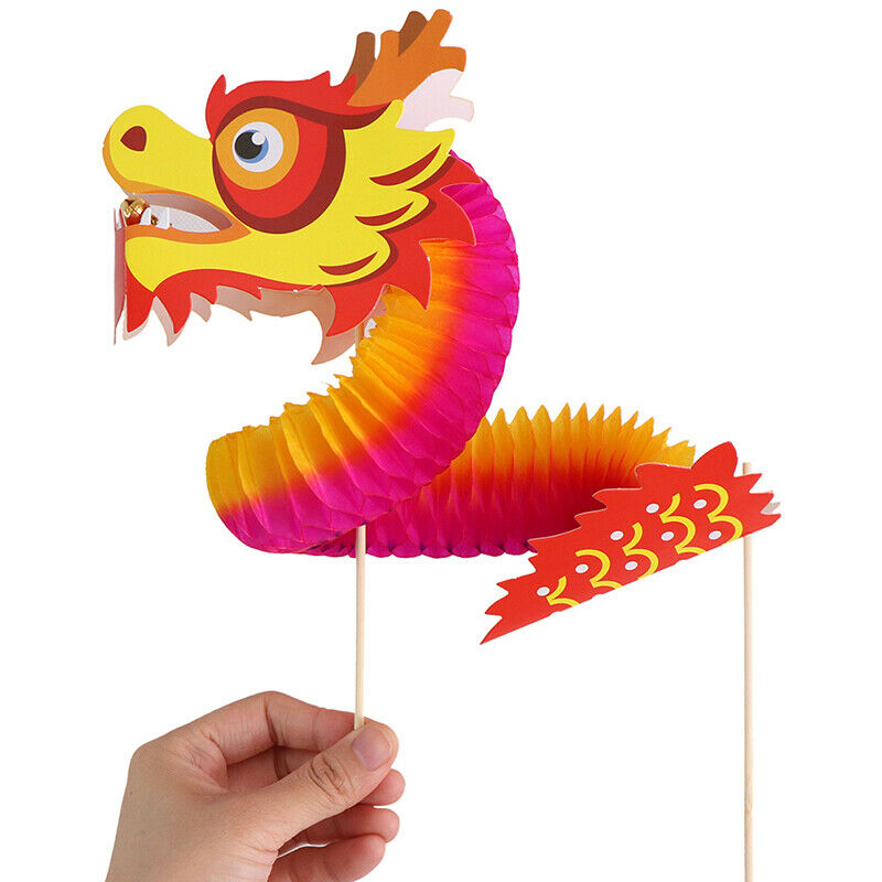 Chinese dragon art paper tumbling magic woven folk kids DIY christmas toys.l8