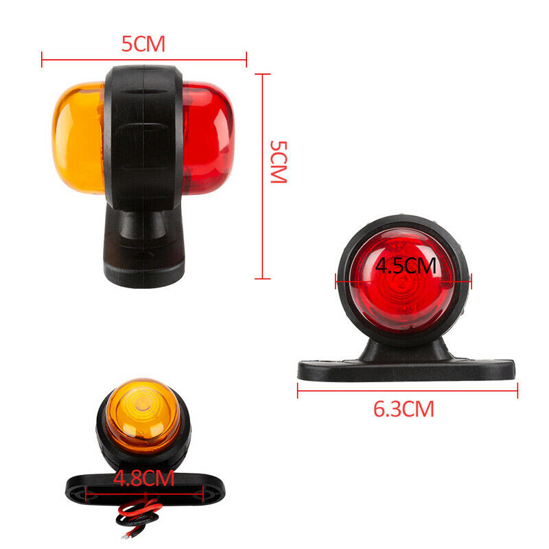 2PCS 12V-24V Truck Grille Strobe Lights Side Marker Indicator Flash Warning Lamp