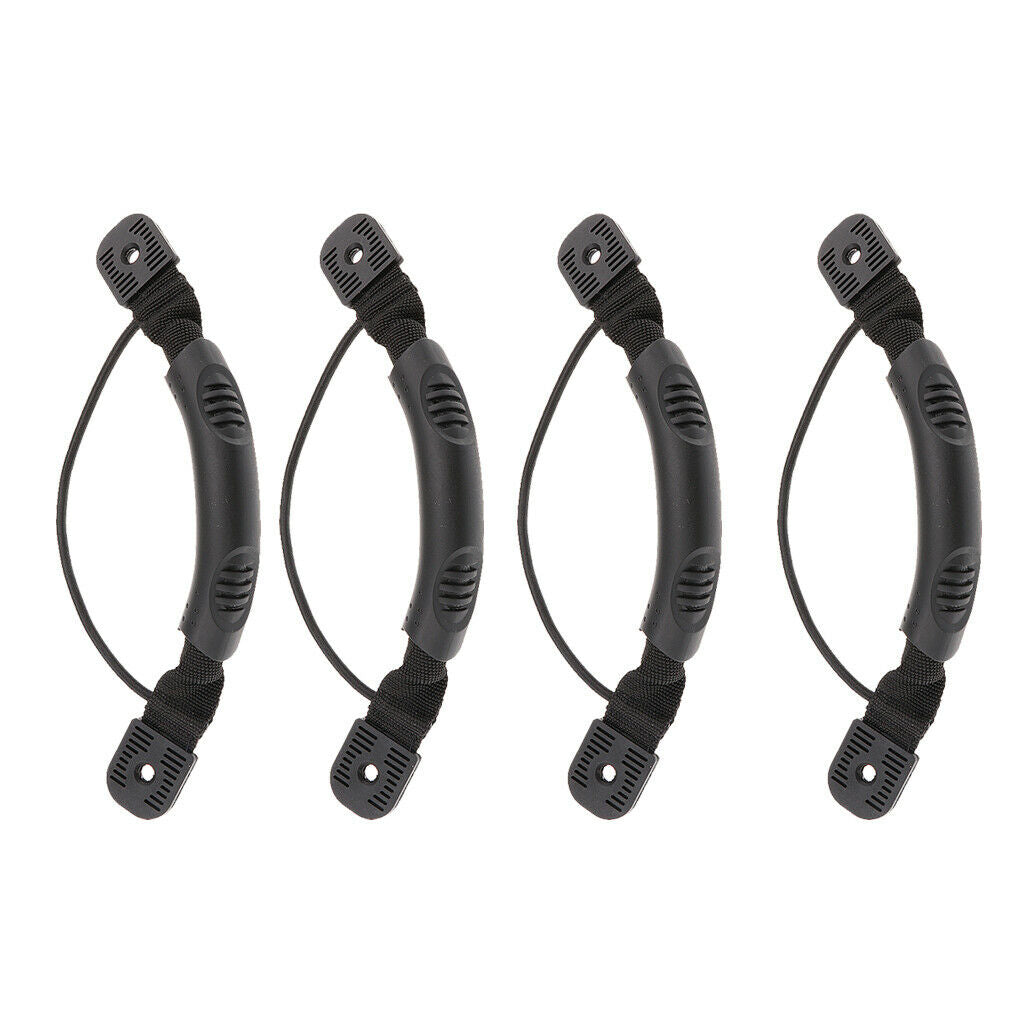 Pack Of 4 Pieces Black Polyurethane Canoe Kayak Boat Handle With Cord 10.8''