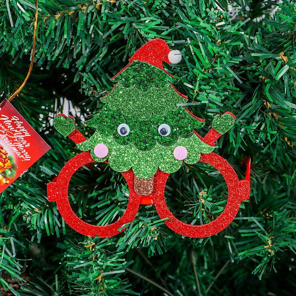 Colored Glasses Frame Photo Prop Santa Claus Xmas Tree Elk Christmas Glasses