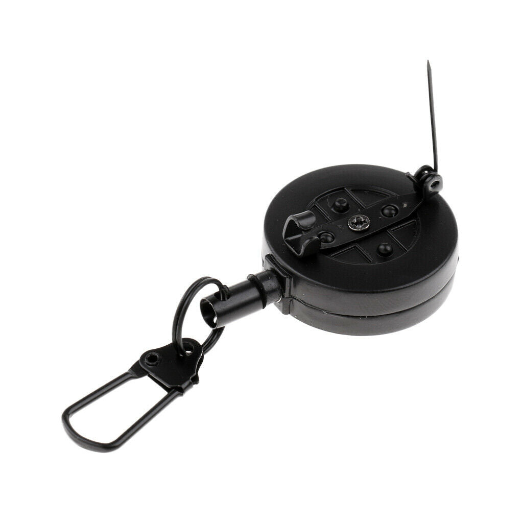 Fly fishing double zinger retractor stainless steel accessory black