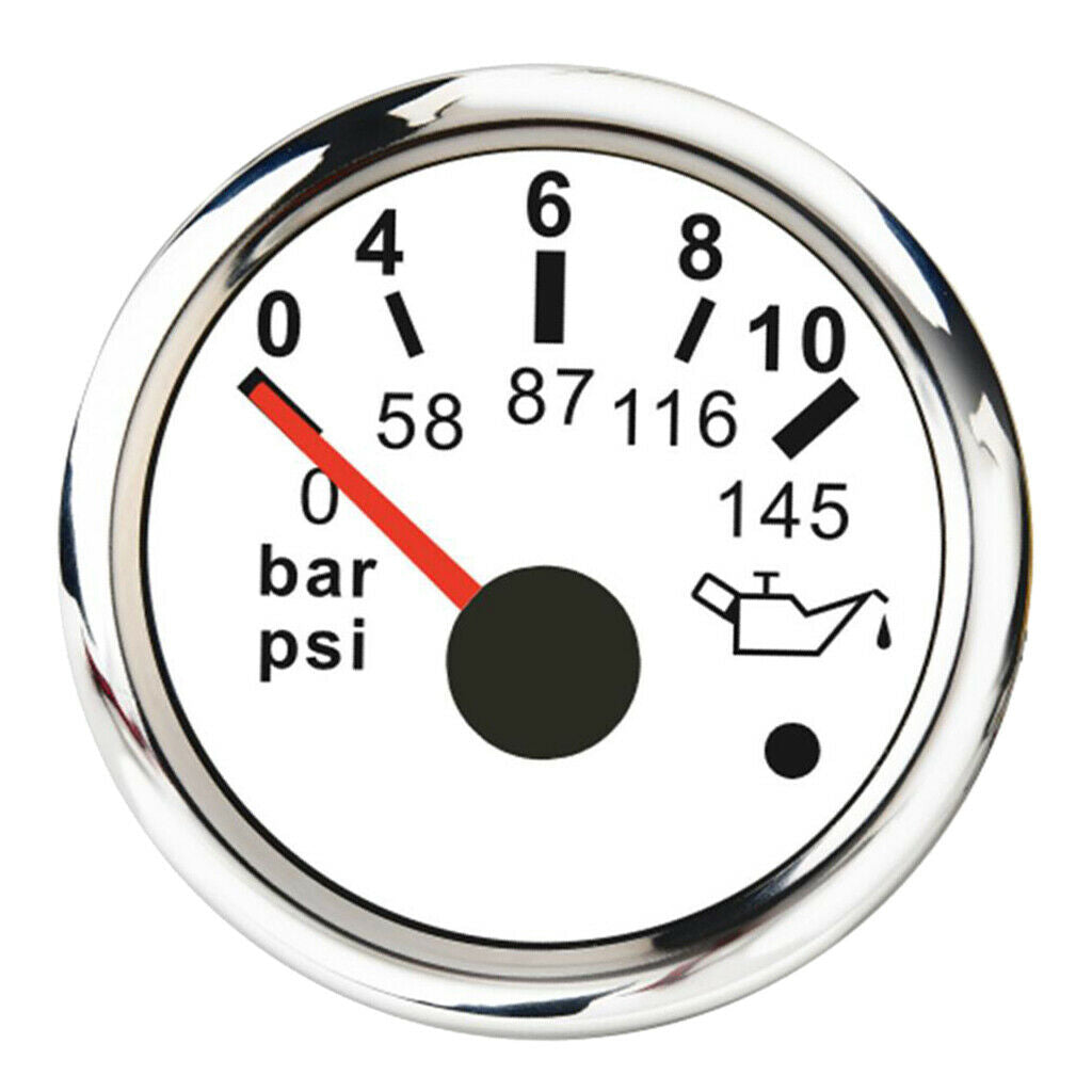 0 to 145 Psi Dial Range Scratch Resistant Electric Oil Pressure Gauge, 316