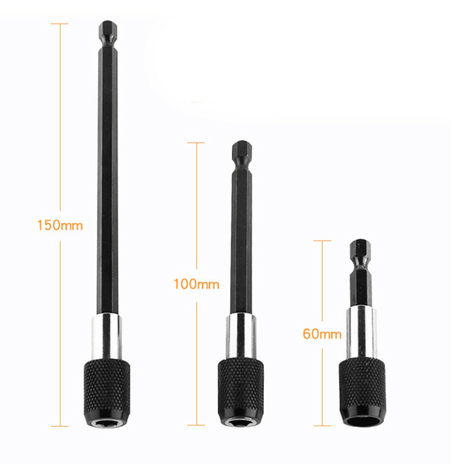 3pcs/set 1/4 Inch Hex Shank Screwdriver Bit Holder 2.5" 4" 6" Drill Bar