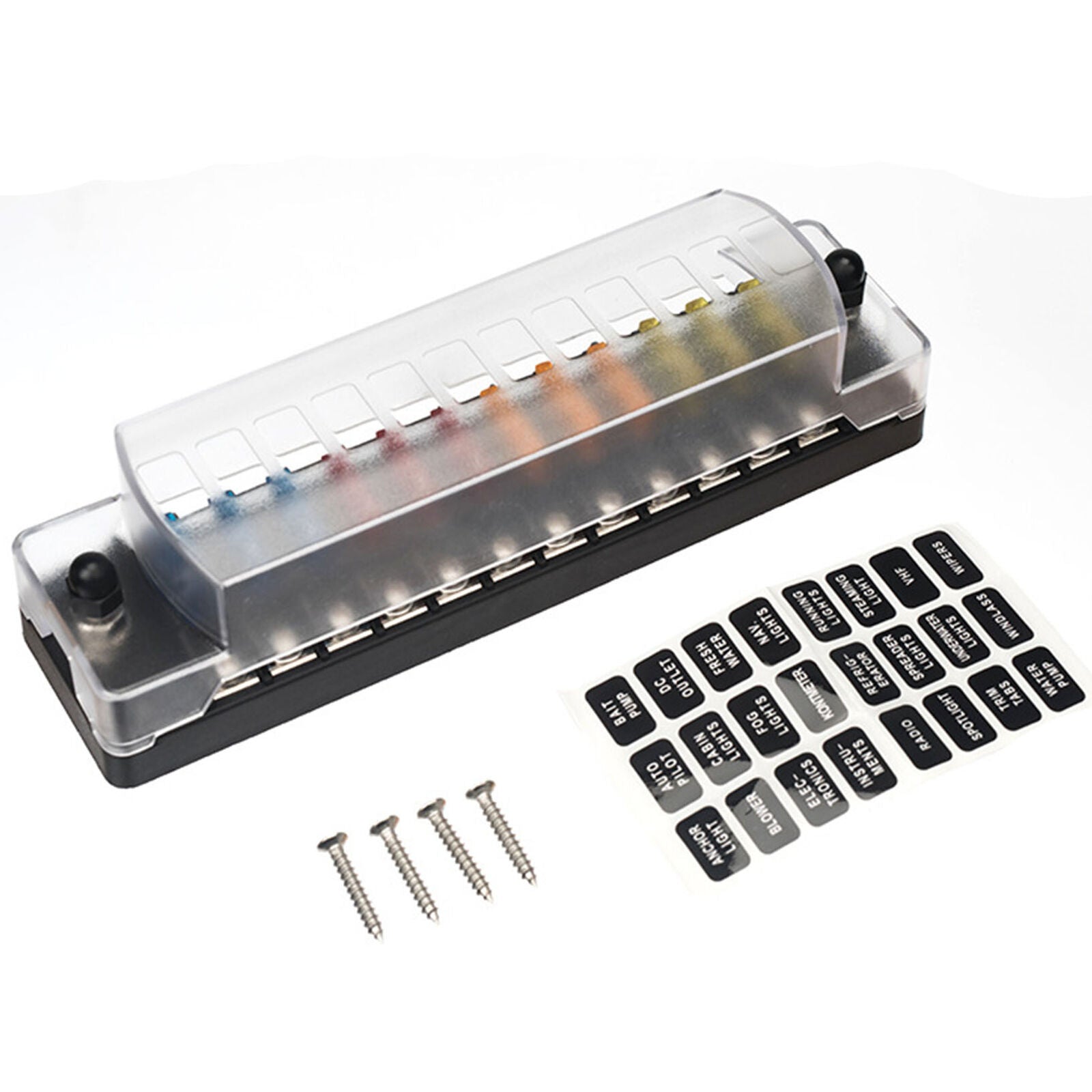 12 Way 12V / 32V Car Fuse Holder Fuse Box With 24x Fuse