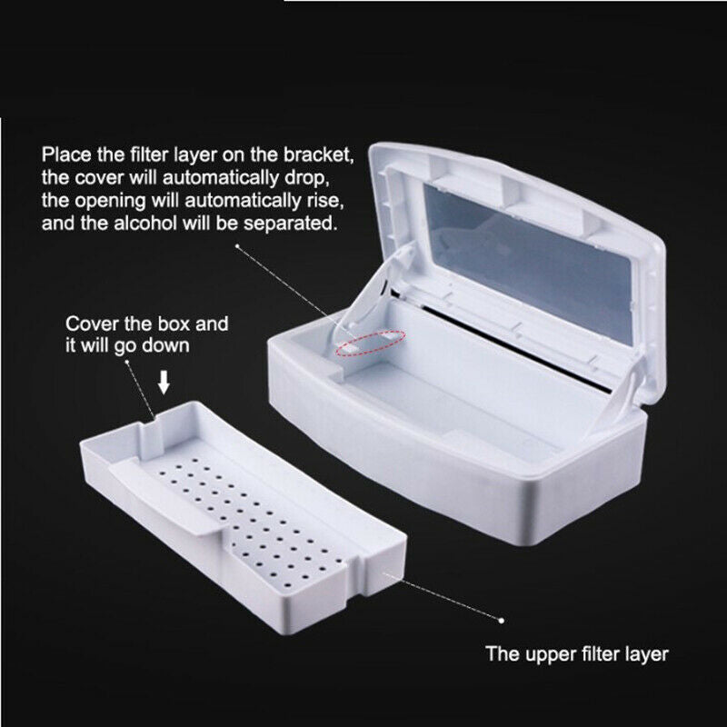 Nail Sterilizer Tray Disinfection Pedicure Manicure Box Nails Art Bo LS