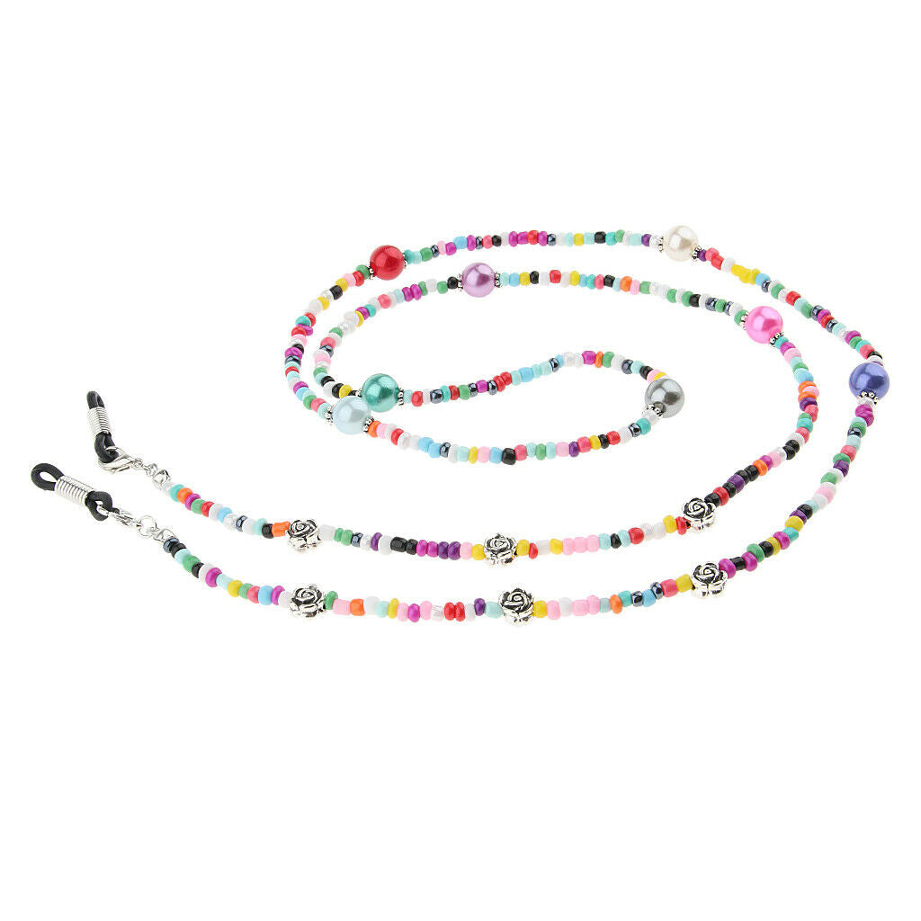 Beaded Eyewear Retainer Strap - Sunglass Holder Beads Necklace, Retro Eyeglasses