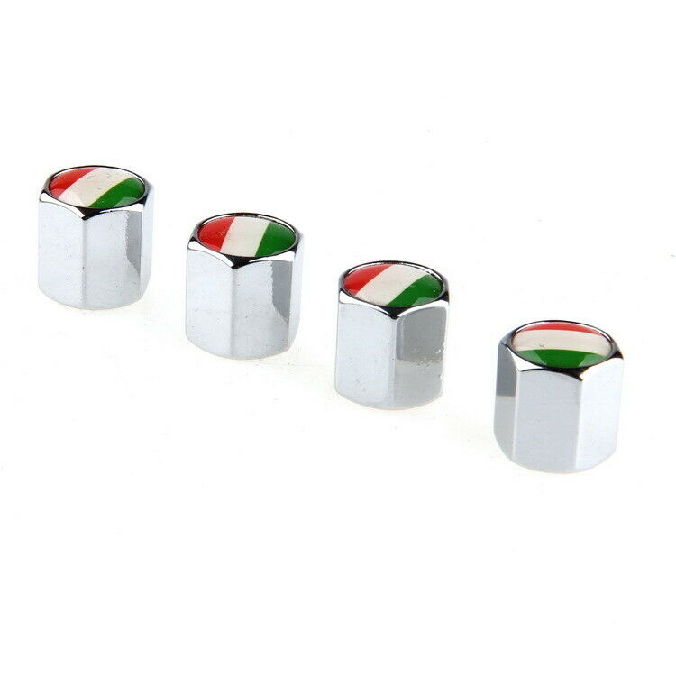 4x Car Bike Motorcycle Wheel Tire Valve Stem Air Caps Cover Italy Flag Universal
