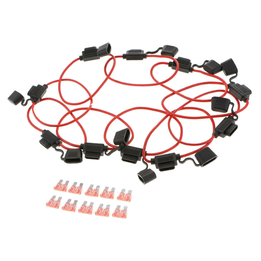 10 Pack - ATC/ATO 12 Gauge 40 AMP In-Line Fuse Holder