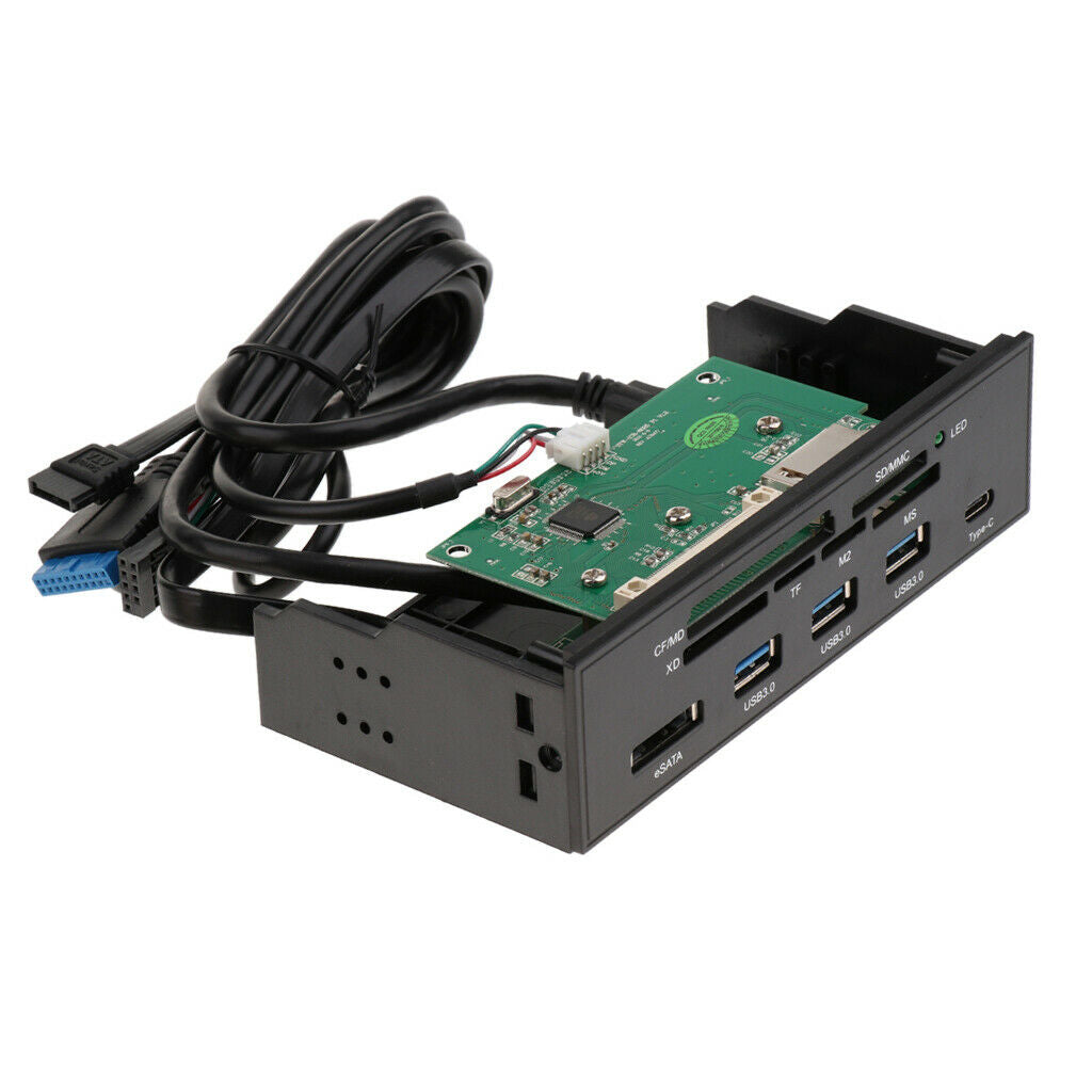 5.25'' USB 3.0 Hub Dashboard Front Panel eSATA Port Memory Card Reader, Set 2
