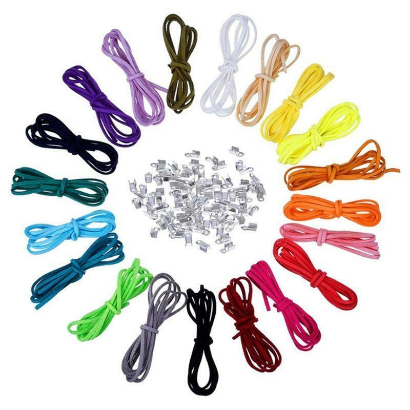 20 Bundles Soft Faux Suede Cord String Double Sided Bracelets DIY Accessories