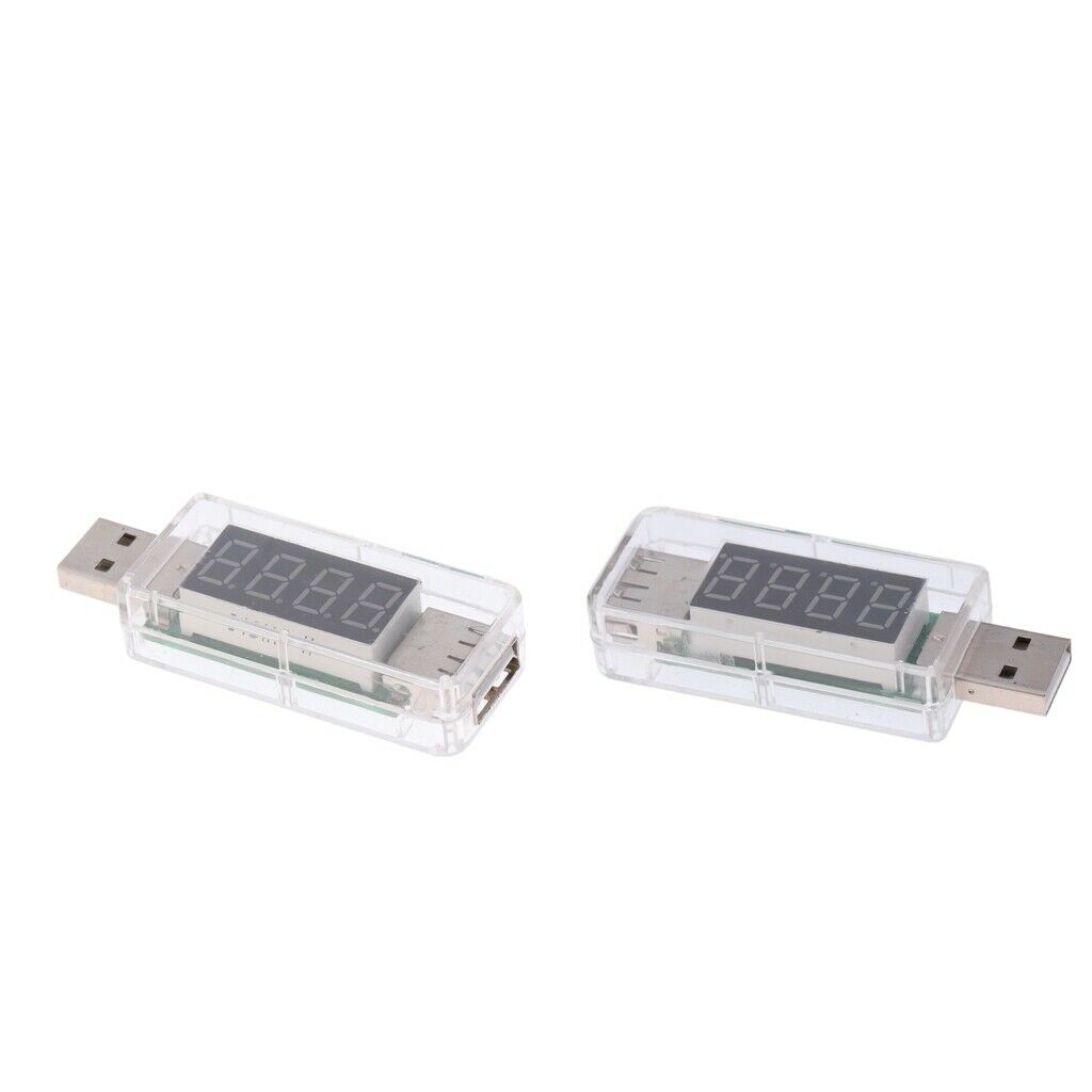 2x USB Power Tester Current Detector Voltage Power Meter for Power Bank