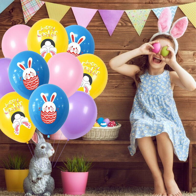 Happy Easter Bunny Them Latex Balloon Cute Cartoon Rabbit Egg Balloon FestivT6R8