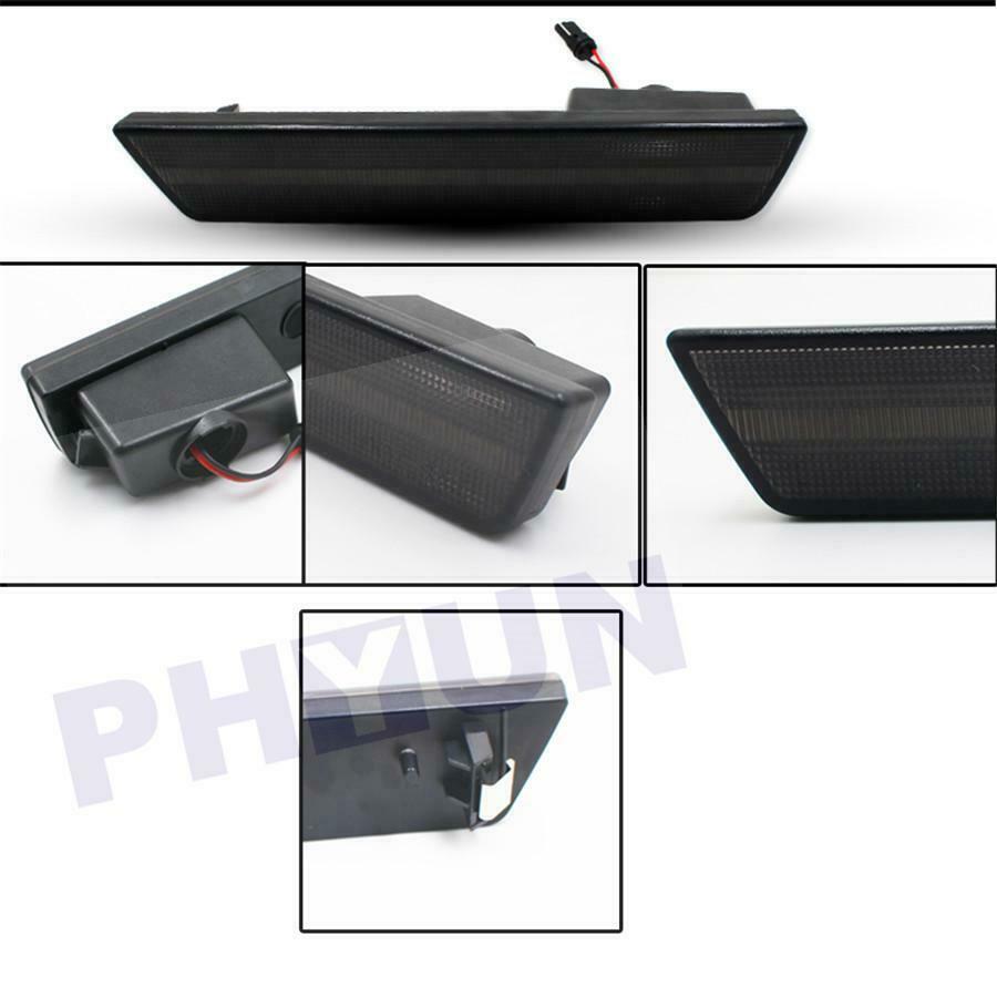 Smoked Rear Side Marker Lamps with Red LED Lights For 2008-2014 Dodge Challenger