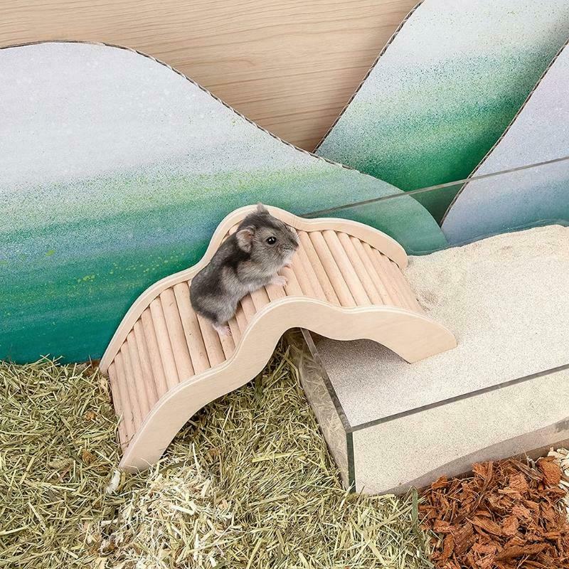 Hamster Climbing Ladder Wooden Wavy Bridge for Sugar Glider Squirrel Chipmunk