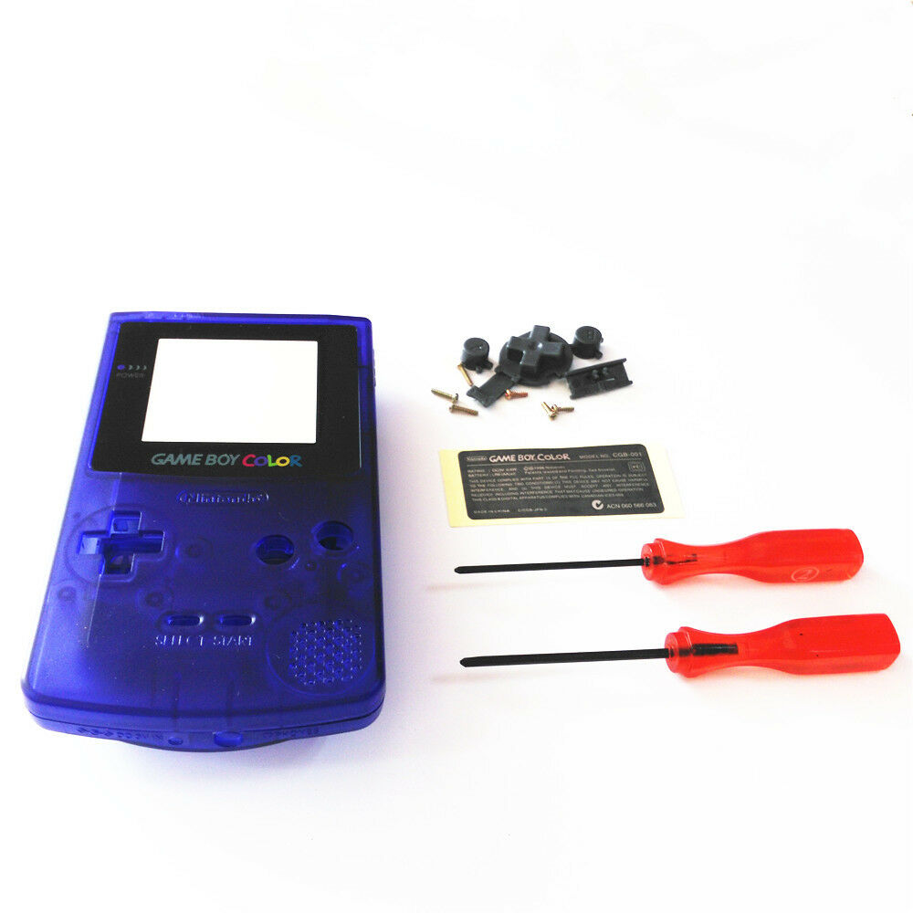 Transparent blue Housing Shell Buttons Mod for Nintendo Game Boy Color GBC