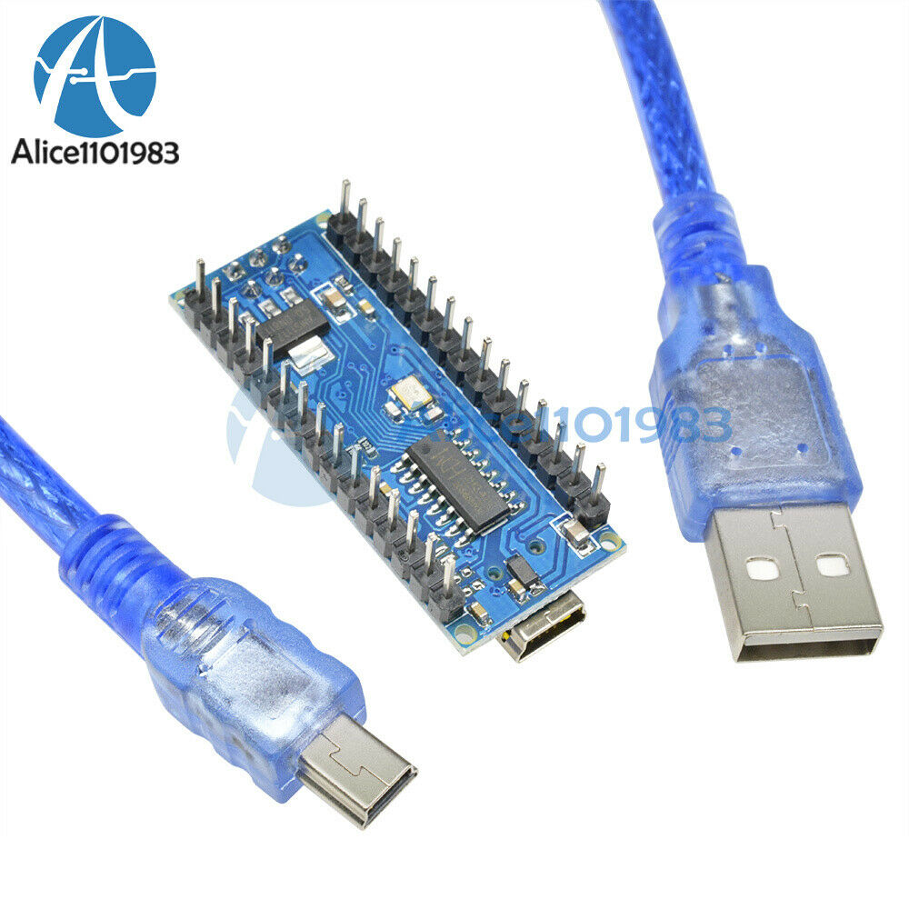 5PCS CH340G USB Nano V3.0 ATmega328P 5V 16M Micro-Controller Board Arduino+Cable