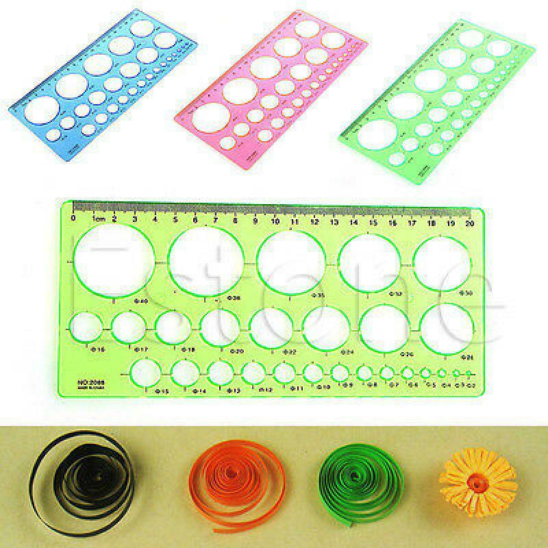 Quilling Ruler Template Tool Kit Circle Size Origami Paper Quilled Creat Tool