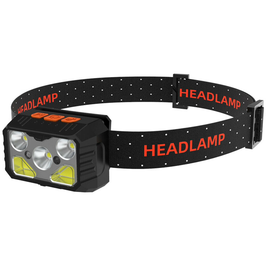 USB Rechargeable Headlamp COB LED Headlight Sensor Flashlight Work Lighting