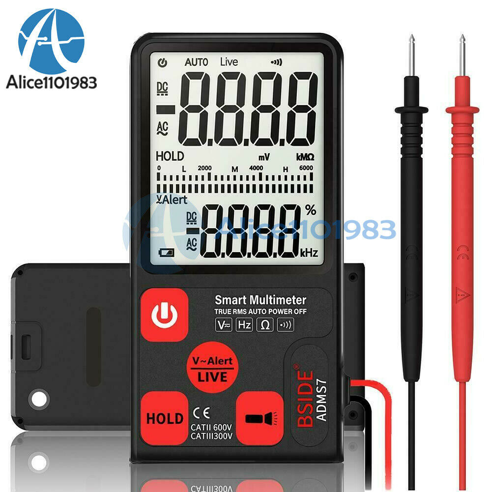 ADMS7 Portable Digital Smart Multimeter AC/DC Voltage Meter Tester 6000 Count