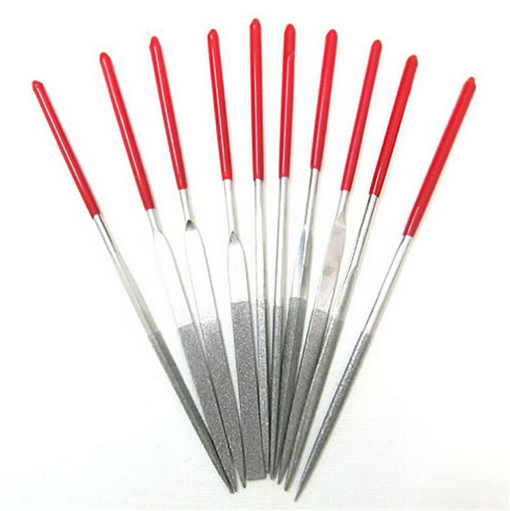 10X 3mmx140mm Diamond Needle File Coated Riffler Jewelry Craft Glass Tool Se Lt