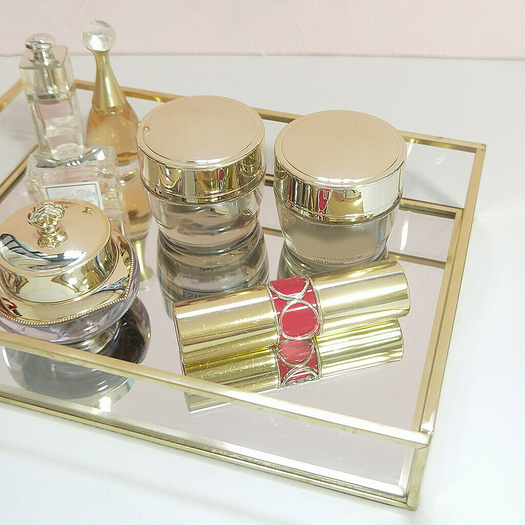 Retro Glass Decorative Storage Tray for Makeup Jewelry Display Kitchen Table