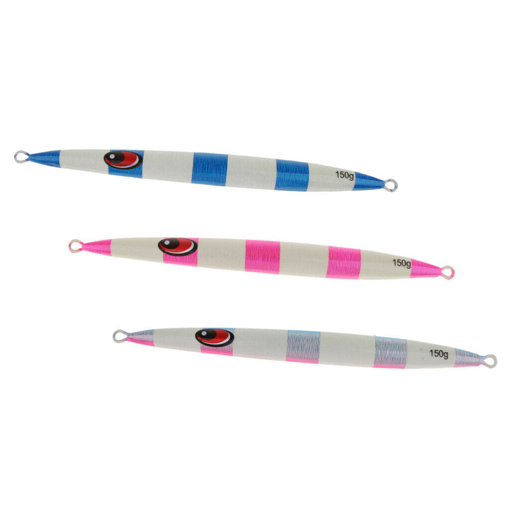 Heavy Casting Fishing Lure Metal Bait Deep Spoon Bass Jig 150g Blue
