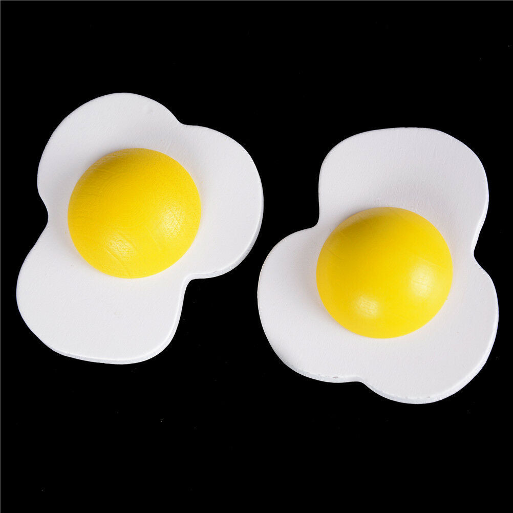 Kitchen Food Pretend Role Play Wooden Magnetic Omelette Egg Yolk Children.l8