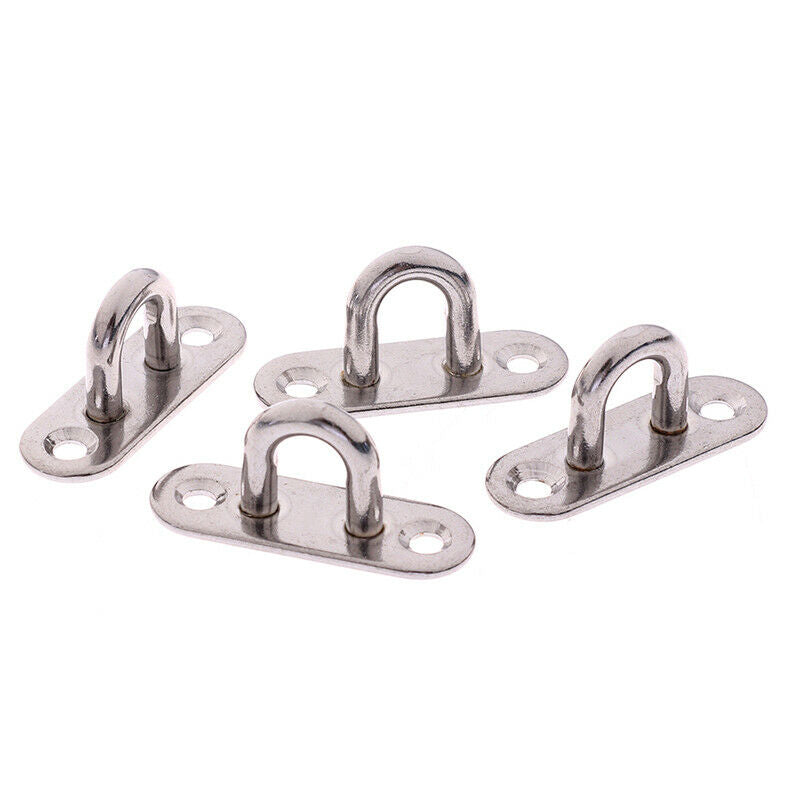 4pcs 5mm 304 Stainless Steel Oblong Pad Eye Plate Staple Ring H fbM Qx
