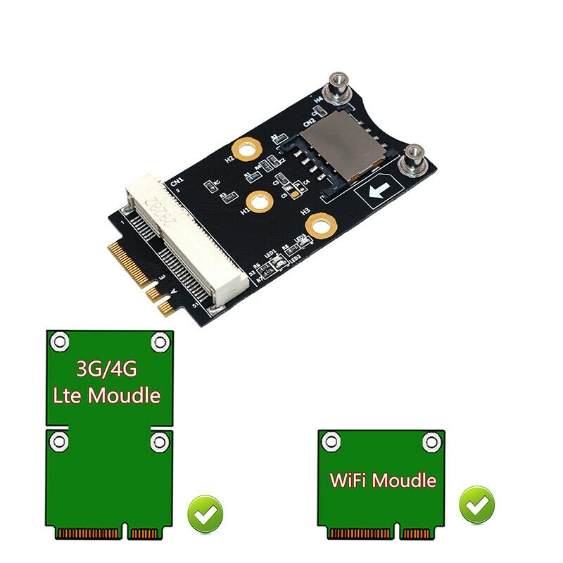 Mini PCI-E to M.2(NGFF ) key AE Adapter With SIM card Slot