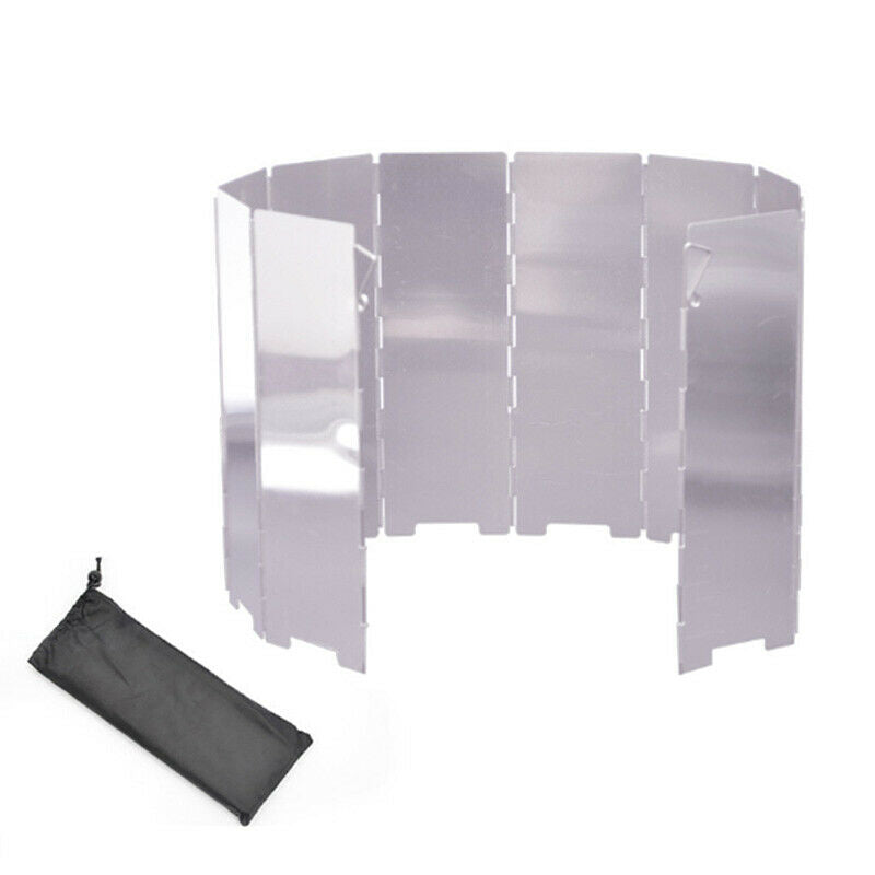 10 plates Fold Camping Cooker Gas Stove Wind Shield Screen Foldable Outdoor TL