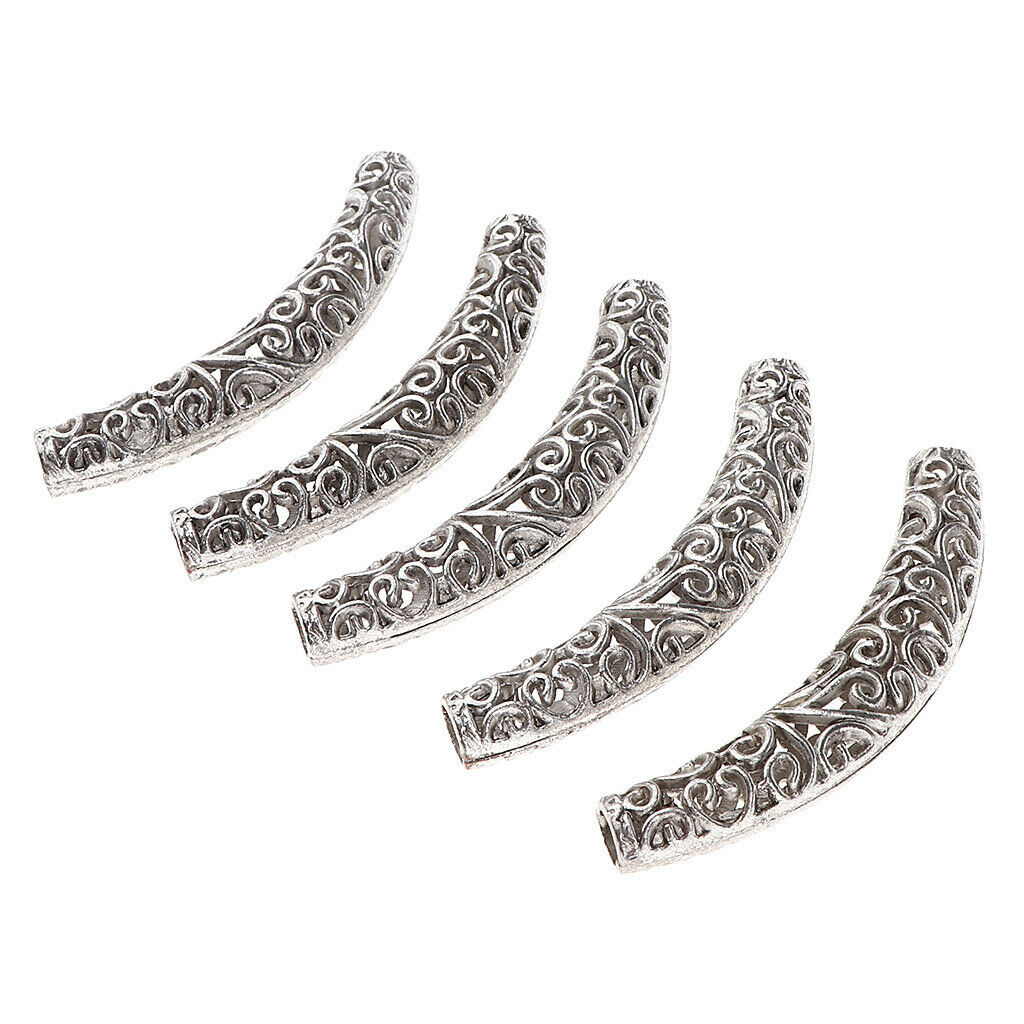 5Pcs Dreadlock Beads Braiding Jewelry Tubes Hair Pendants Ring Cuff 04