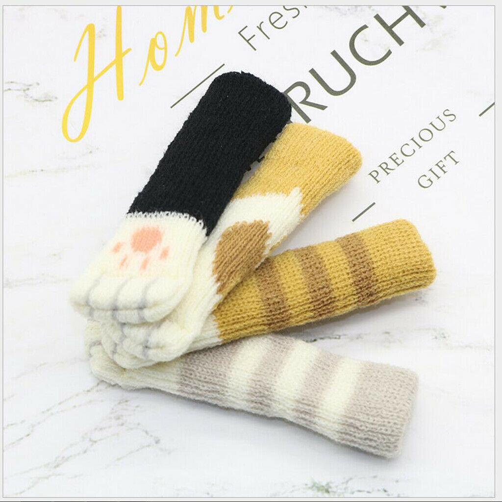 12PCS 3.5x11cm Furniture Feet Caps Covers/Knitted Chair Leg Socks  Style_1