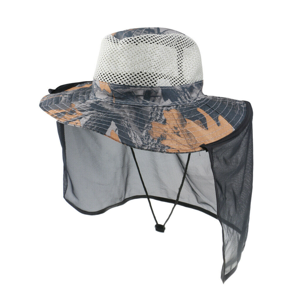 Outdoor Fishing Hat with Shawl Sun Protection Camping Hiking   Color 1