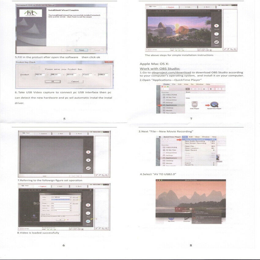 USB Video Audio AV Capture Card Recorder Tape DVD Player To Computer Win10 8 7 B