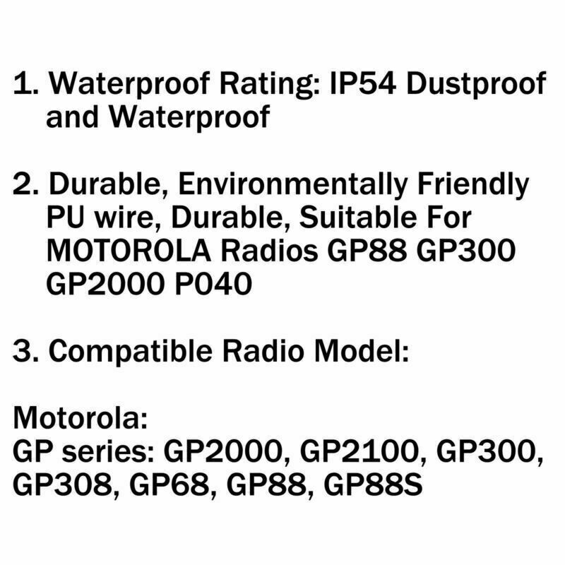 Waterproof HMN9026 Handheld Speaker Mic PTT For  Radio GP88/300/2000  CA