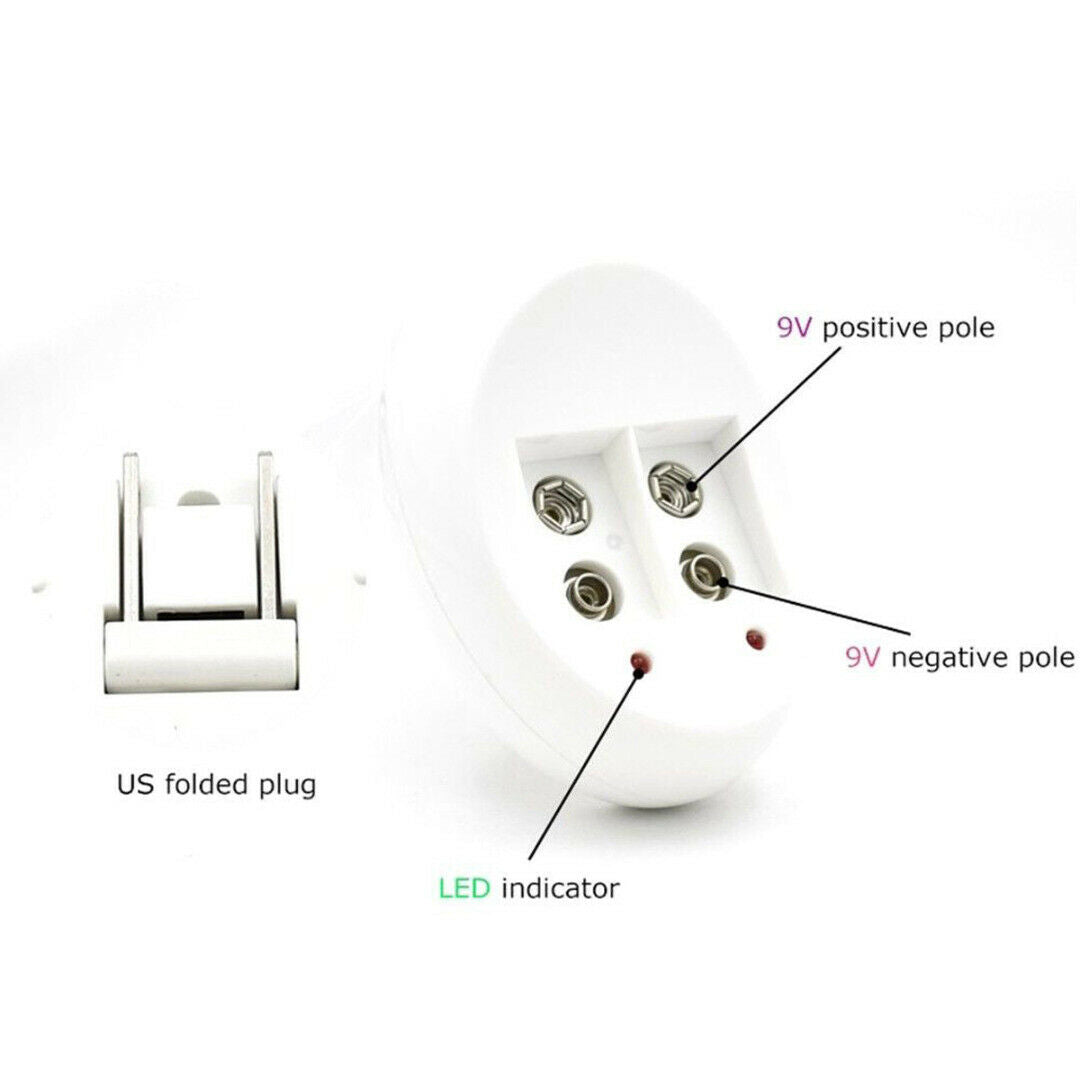 9V LED Indicator Light Li-ion/NI-MH/NiCd Smart Rechargeable Battery Charger