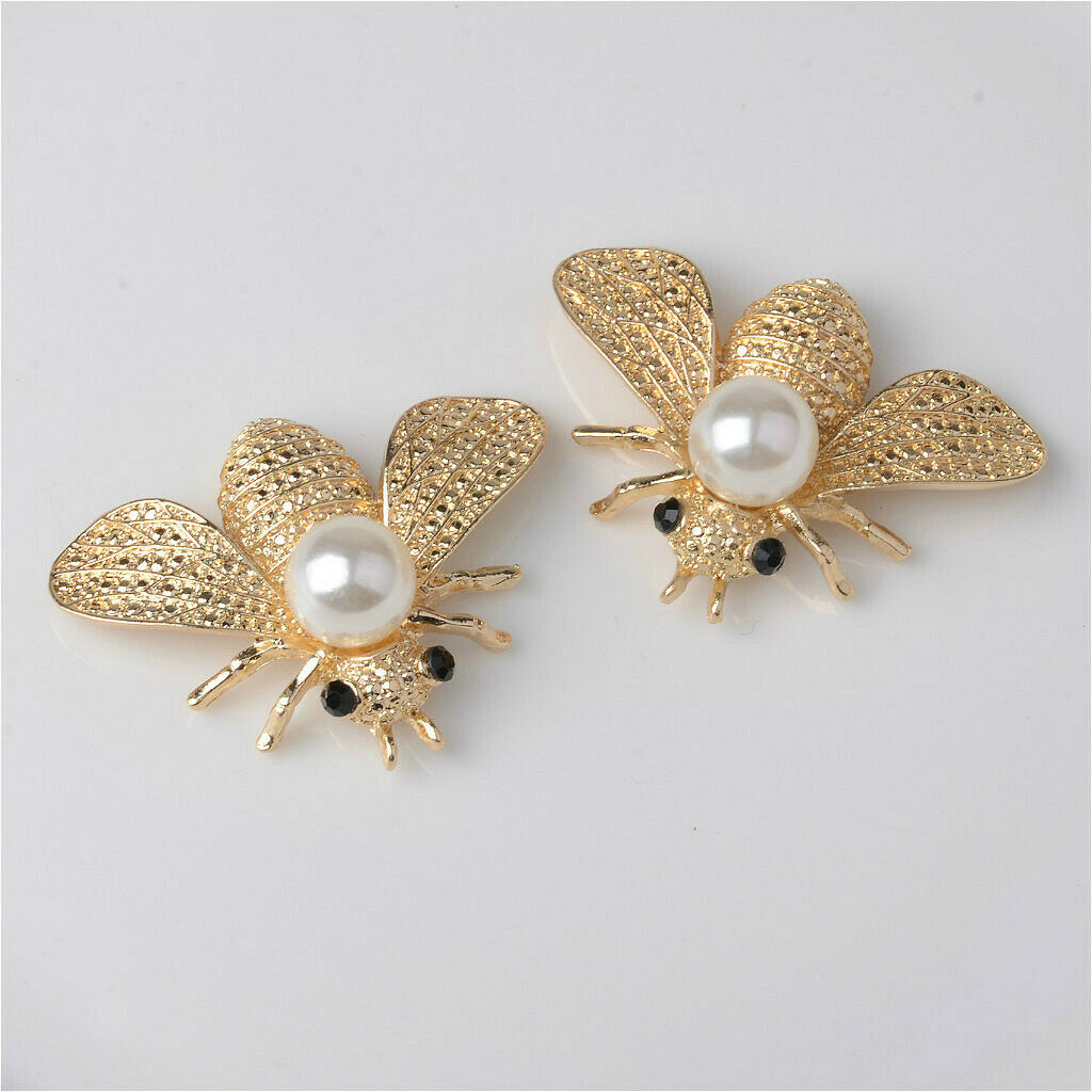 5 pcs bee-shaped alloy crystal bead flatback decorative ornaments