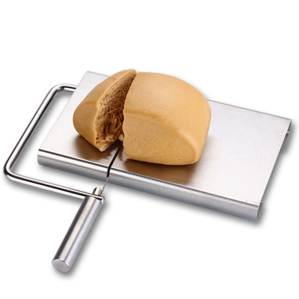 Cheese Wire Slicer Stainless Steel Metal Board with Cutting Handle 21x12x1cm