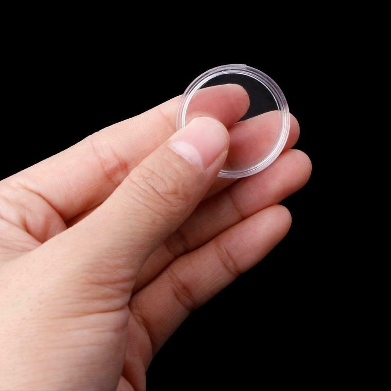 100 Coin Holder Capsules 27mm Round Box Plastic collectibles Storage Organizer