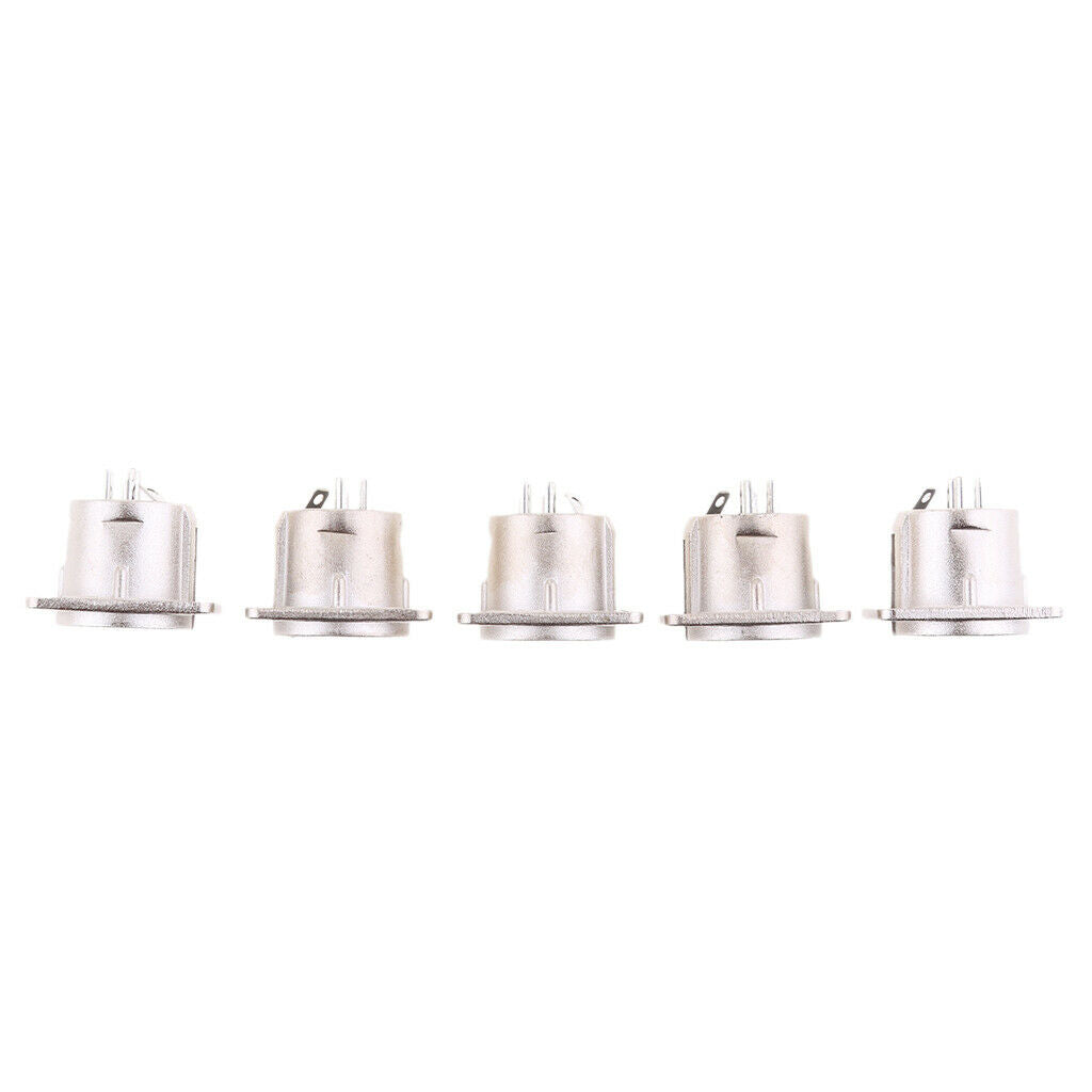 5pcs XLR 3 Pin Male Connector Adapter Solder Microphone Panel Holder Musical