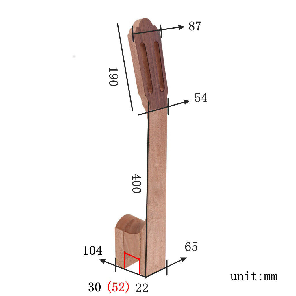 Air-dried Mahogany Classical Guitar Neck Unfinished DIY Guitar Parts 590mm