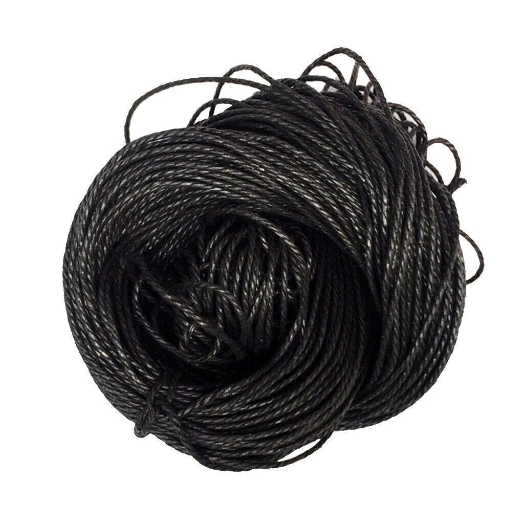 80m 1.5mm Waxed Cotton Bundle Cord String Thread Line Jewelry Making Black