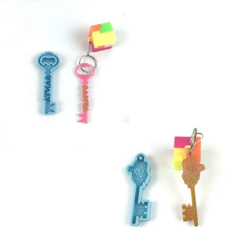 Santa Claus Key Shape Keychain Mould Crystal Epoxy Creative Silicone Mould