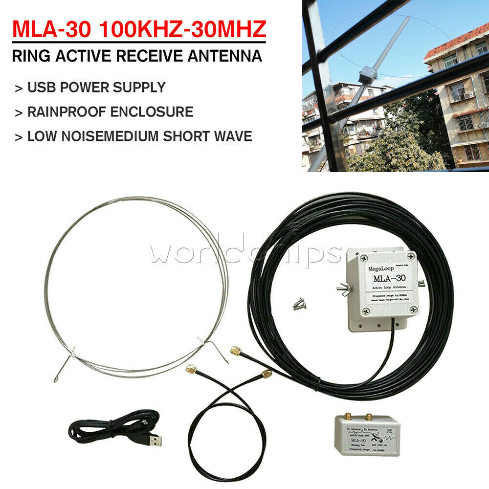 MLA-30+Loop Active Receive Antenna 500kHz - 30MHz High Gain Low Noise Short Wave