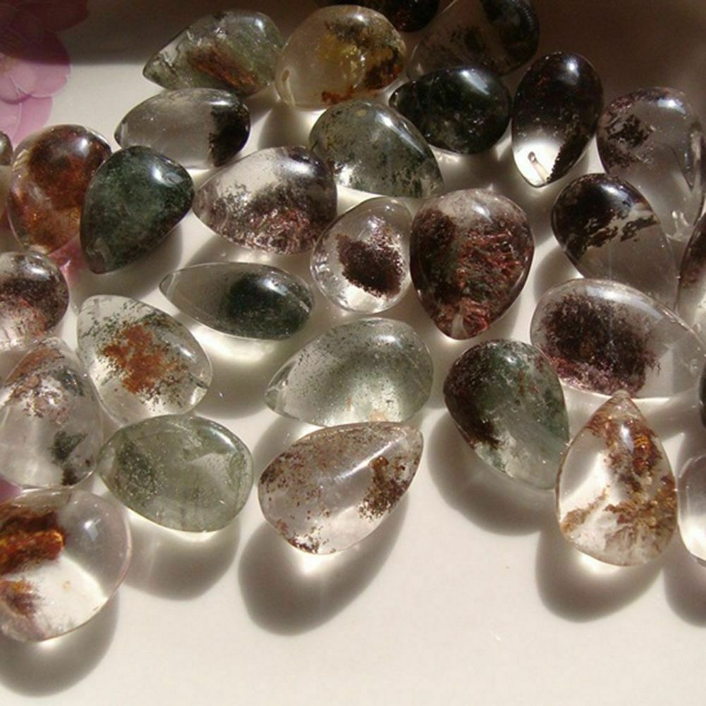 Natural Ghost lifelike Quartz Crystal Gems Specimen Healing Pendant Decoration