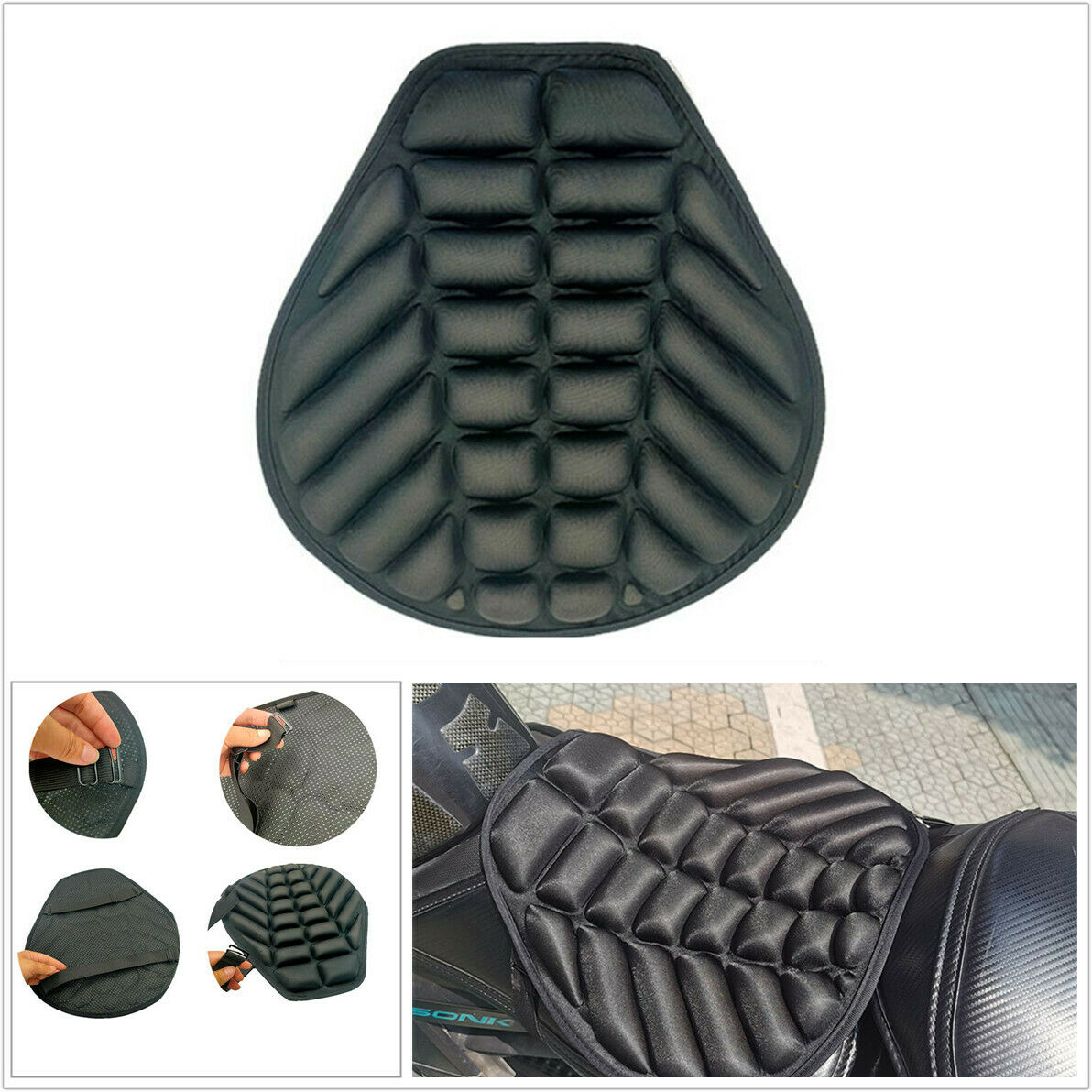1x Motorcycle Seat Cover Sunscreen Mat Inflatable Decompression Air Seat Cushion