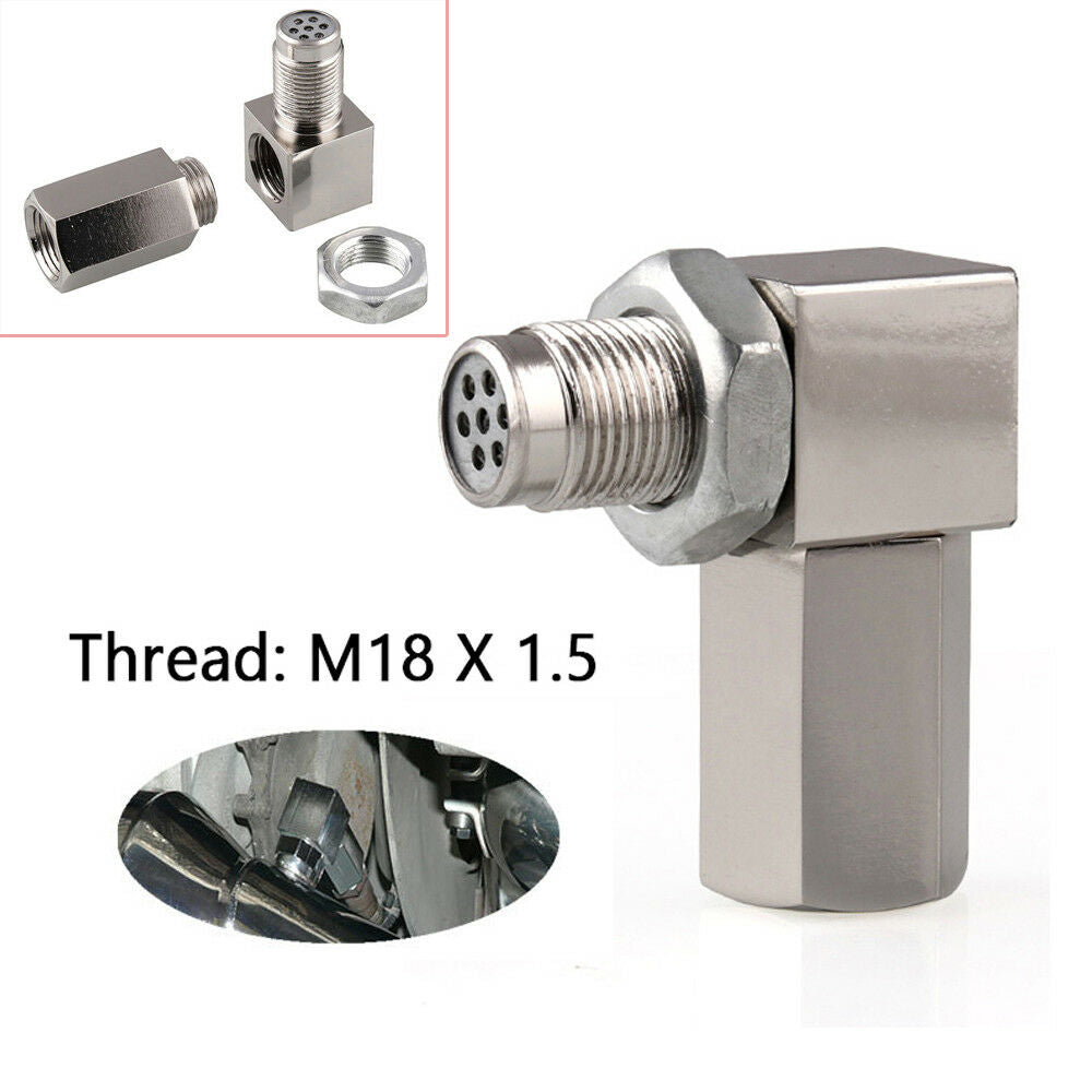 90Â° Sensor Spacer Engine Light CEL Check Bung Mini Catalytic Converter for O2