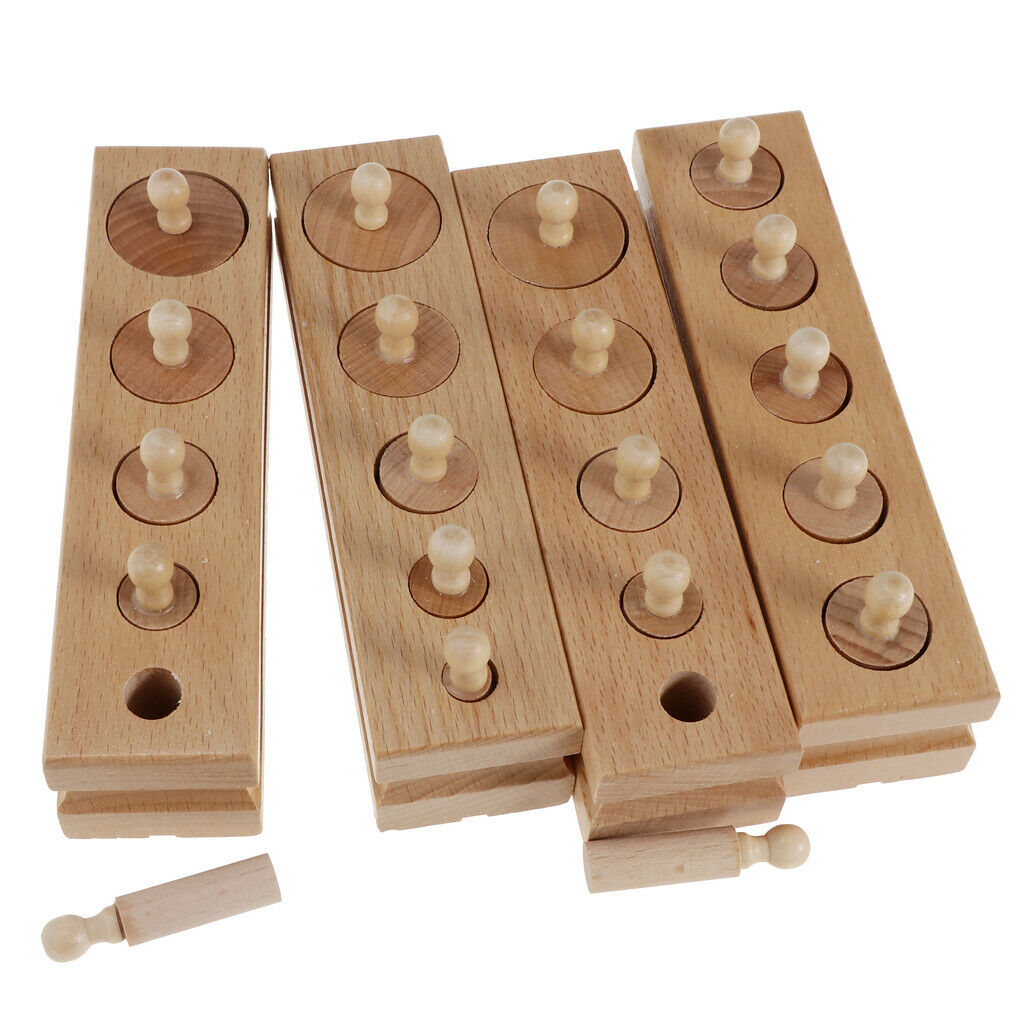 Knobbed Cylinder Blocks Child Manipulative Maths Aids Set IQ Motor Skill