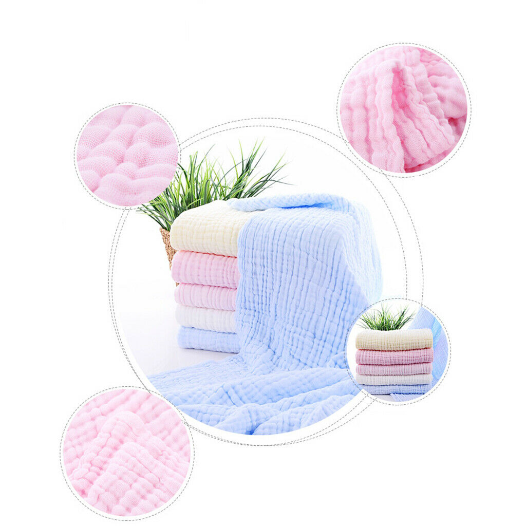 Soft Baby Infant Newborn Cotton Gauze Bath Towel Bathing Cloth Blue